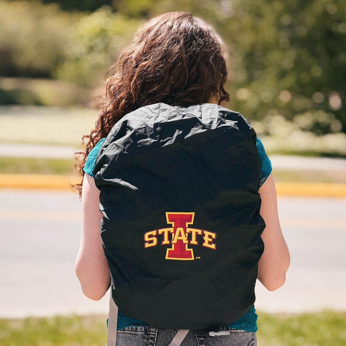 I-State Black Water Resistant Backpack Cover on backpack